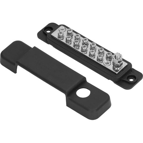 Bloc de distribution de puissance barre omnibus 12 bornes M8 avec couvercle pour caravane yacht 48V DC 180A ABS laiton noir (1/5)