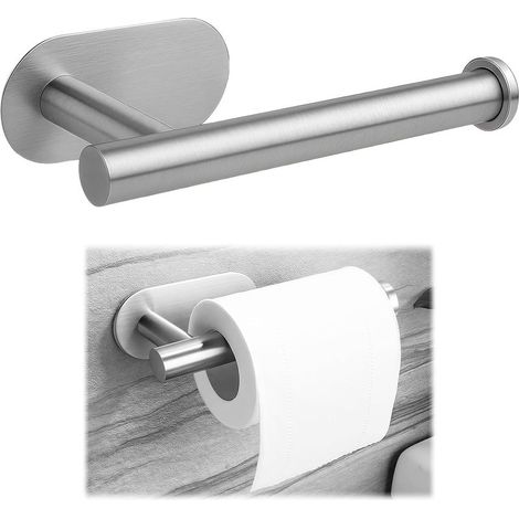 Porte Rouleau Papier Toilette Autocollant sans Perçage, Design Moderne en Acier Inoxydable,Argenté (1/5)