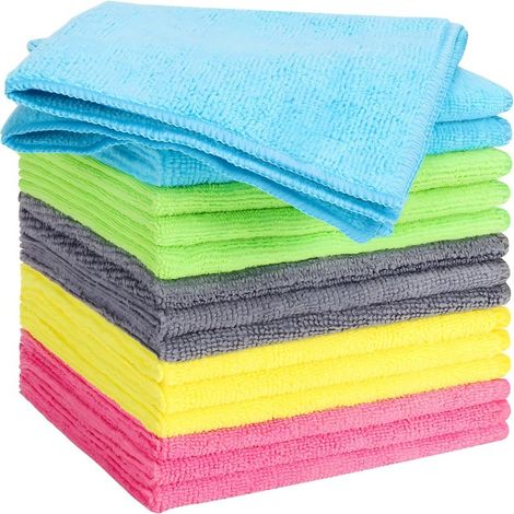 Set mit 15 Mikrofasertüchern, weicher, saugfähiger, fusselfrei – ideal für den Haushalt. (1/5)