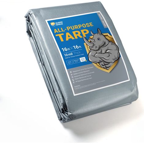 Bâche en polyéthylène argentée épaisse et résistante - Imperméable, résistante aux UV et à l'abrasion - Protection pour matériel d'extérieur - 2 m x 1.5 m(Envoyez une corde)