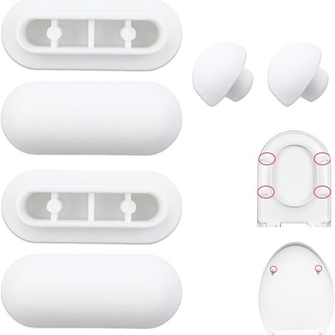 Tampon Abattant WCPatin WCPare-chocs de Siège de ToiletteAmortisseur Universel WC 6 pièces (1/4)