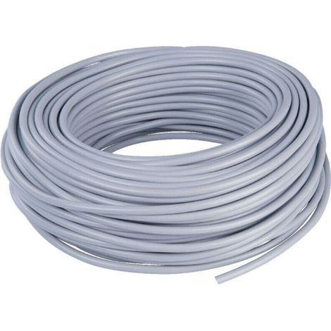 Fil électrique souple 1.5 mm² gris – Longueur 10 mètres – PVC isolé pour installations électriques domestiques