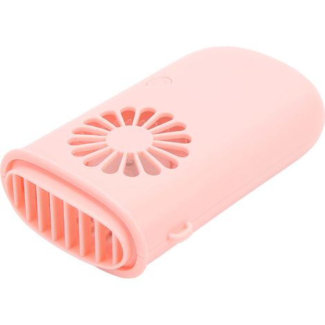 Tragbarer, wiederaufladbarer Nackenventilator mit 3 Geschwindigkeitsstufen, 800-mAh-Akku, Mini-Nackenbandventilator in Rosa, ideal für Büro, Camping und Wandern (1/5)