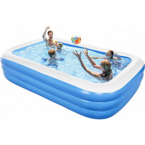 Shine Home Piscine Gonflable Familiale 255x165x50cm, Grande Piscine de Jardin pour Adultes et Enfants (1/5)