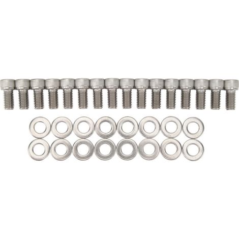 Kit de Boulons de Culasse, 16 Pièces de Remplacement de Kit de Boulons de Culasse en Acier Inoxydable pour Petit Bloc SBF 260 289 302 351W 351M 400M 351C (1/5)
