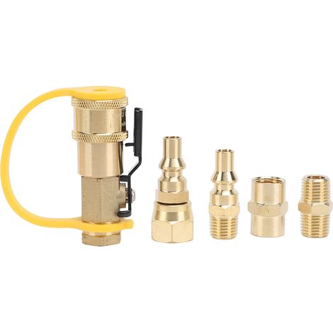 Ortviai Kit de 6 raccords rapides en laiton 1/4" pour gaz basse pression – RV, remorques, véhicules de camping (1/5)