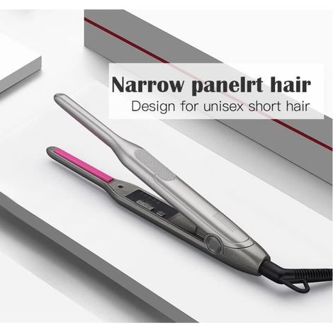 Lisseur professionnel pour les cheveux courts, fer plat, 2 en 1, cheveux LED, en céramique, pour barbe, bouclage