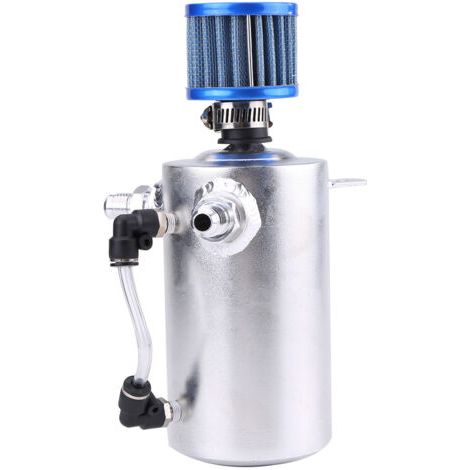 Réservoir de récupération d'huile moteur universel en aluminium de 0,5 L avec filtre de reniflard (1/5)
