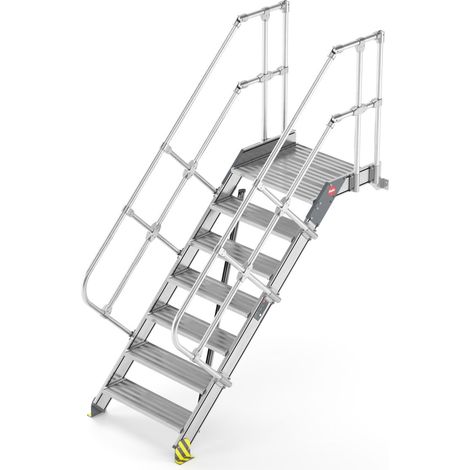 Hailo Plattformtreppe wandmontiert Neigung 60° Stufenbreite 800mm 8 Stufen (1/2)