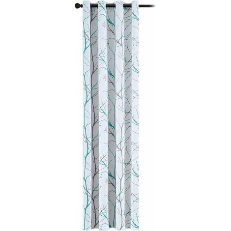 1 Pc Fenetre Ombre Rideau Arbre Imprime Motif Isolation Thermique Ecran Solaire Rideau Pour La Maison Salon Chambre, Bleu Taille 5 - 1M X 2M - Bleu Taille 5 - 1M X 2M (1/5)