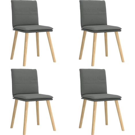Lot de 4 Chaises à manger,Chaise de cuisine gris foncé tissu CFW39907 (1/5)