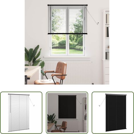 Store en PVC - Store Vénitien Réglable Noir 150 x 90 cm PVC (1/5)