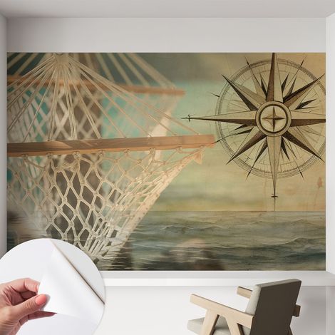 Papier peint adhésif décoratif pour chambre et salon Design moderne à poser facilement Détente au bord de la mer 152x104 cm (1/5)