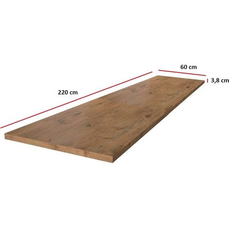 Arbeitsplatte 220 cm 38 mm Küchenzeile Küchenblock Eiche Lancelot Küche Vigo (1/2)