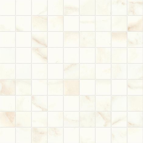 Mosaïque effet Marbre Blanc Calacatta Celeste 3,1x3,1 cm Quadra 30x30x0,9 cm Mat Faventa - Sol et mur intérieur (vendu par carton de 0,9 m²) - RO'MA CARRELAGE