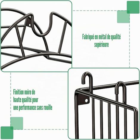 garden hose holder wall mount water hose holder wall mount metal hose holder with storage basket hose holder for outdoor yard garden garage (1/3)