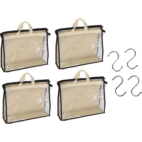 Trousse de toilette 4 pièces, sac anti-poussière, sac fourre-tout, sac de rangement, sac de protection transparent et résistant à l'humidité (1/5)