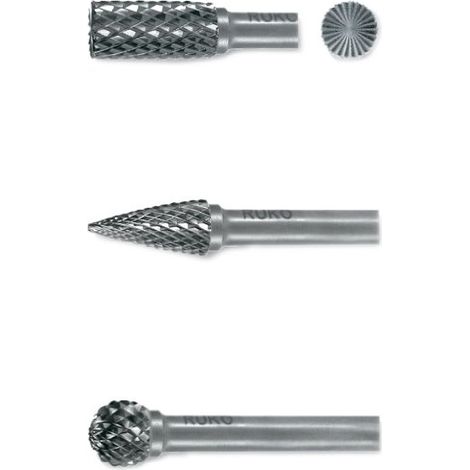 RUKO 116001 Kit fresatura Metallo temprato Diametro albero 6 mm 3 parti (1/2)