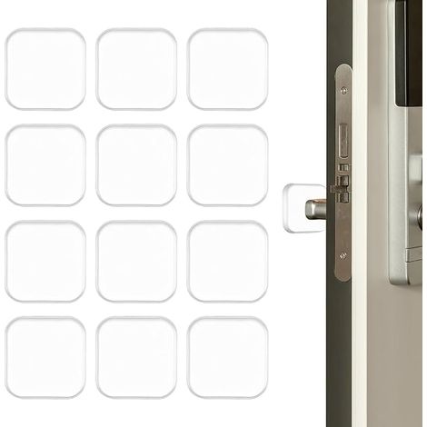 Butoirs de Porte Silicone, Butée de Portes, Arret de Porte Protecteurs Poignée de Portes, Butoirs adhésif transparent protections meubles murs, absorption chocs (4 cm) (1/5)