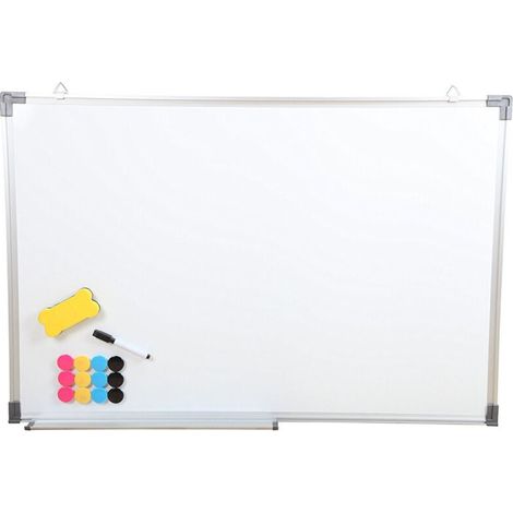 Tableau Magnétique Xl Structure Aluminium 40 X 60 Cm + 3 Marqueurs + 12 Aimants