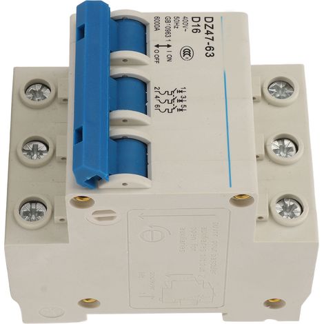 Disjoncteur miniature ignifugé tripolaire automatique pour immeuble de bureaux 400 V DZ47 63 16 A (1/5)