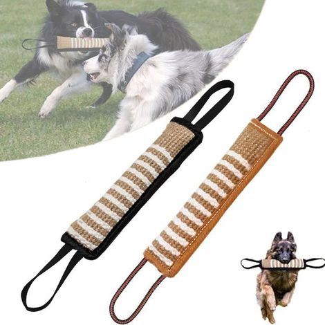 Lot De 2 Boudin À Mordre En Jute Pour Chien Jouet Morsure Chien Boudin Mordant Chien Pour Entraînement K9 Traction Tir À La Corde (1/5)