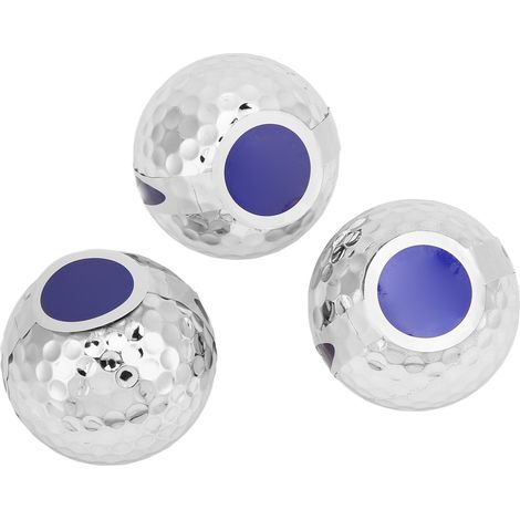 Lot de boules de golf colorées en ruban, cadeau de cérémonie, boule décorative pour célébrations intérieures et extérieures, boule plaquée argent (1/5)