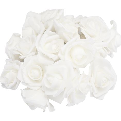 Guirlande lumineuse de 3 mètres avec 20 LED, fleurs artificielles en forme de rose, blanc chaud, idéale pour la Saint-Valentin et les mariages. Alimentation USB.-AquaForge (1/5)