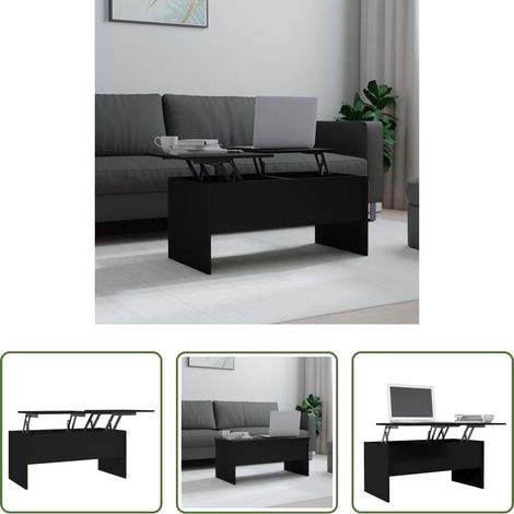 Couchtisch Schwarz - Couchtisch Schwarz 102x50,5x46,5 cm Holzwerkstoff (1/5)