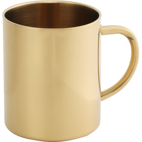 Verre à café bière 400mL double paroi anti-brûlure en acier inoxydable 304, or (1/5)