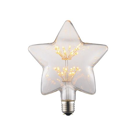Bombilla LED creativa con forma de corazón y boca de rosca grande, luz de estrella, luz amarilla cálida, bombilla decorativa irregular (1/5)