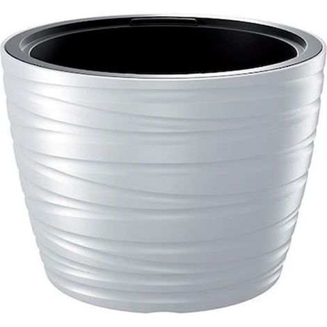 Maceta baja con deposito 22L Maze de plastico en color blanco 37,5 (largo) x 37,5 (ancho) x 27,9 (alto) cm (1/3)