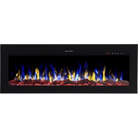 Cheminée électrique encastrable et murale Diane 115cm - 1400/1600 W (1/5)