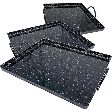Oven Dish Large Oven Dish 42 x 32 cm Medium Dish Oven 30 x 26 cm Small Oven Dish 22 x 22 cm Enamelled Iron Oven Dish Handle Cooking Snail, Aerated Tray, Pizza Oven (1/3)