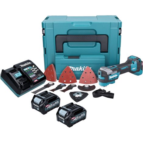 Makita TM 001 GD203 Akku Multifunktionswerkzeug 40 V max. Starlock Max Brushless + 2x Akku 2,5 Ah + 37 tlg. Zubehörset + Ladegerät + Makpac (1/5)