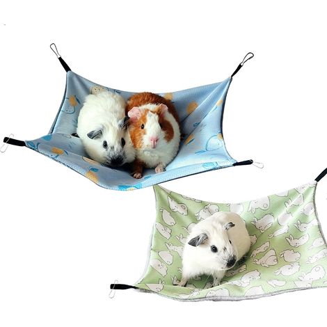 Rat Hammock, Double Sided 2 pcs Hanging Bed for Rabbit Accessory Guinea Pig 11 x 11 in, Rat Hammock for Chinchilla, Hedgehog, Guinea Pig Accessory (1/5)