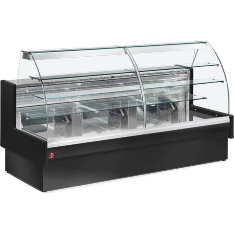 Comptoir vitrine réfrigéré vitre courbe noir - Diamond (1/5)