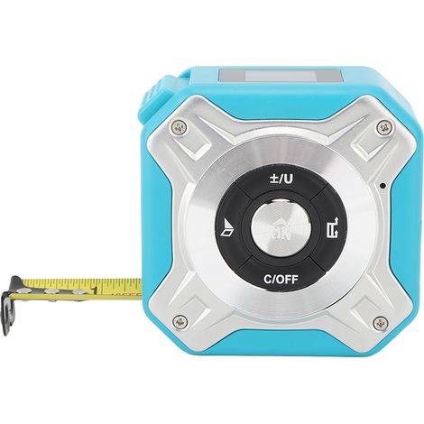Mètre ruban laser 3 en 1 (40 mètres) et infrarouge (5 mètres) avec crochet magnétique (bleu/argent)