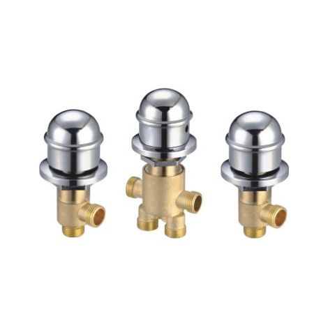 SY-1017 Badewannenarmatur-Set aus Kupfer für Warm- und Kaltwasserschalter, Duscharmatur, fünf Zylinder, 3 Stück im Set (1/4)