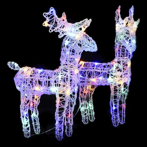 Rennes de Noël 2 pcs 80 LED Multicolore Acrylique (1/5)