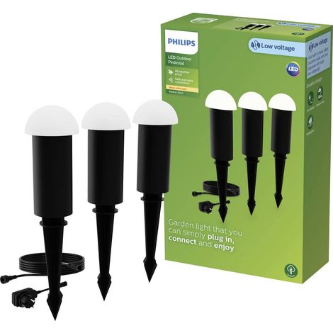 Philips Edwina Lampada a colonna con picchetto (Nero) Luce Bianco calda - Set da 3 (1/5)