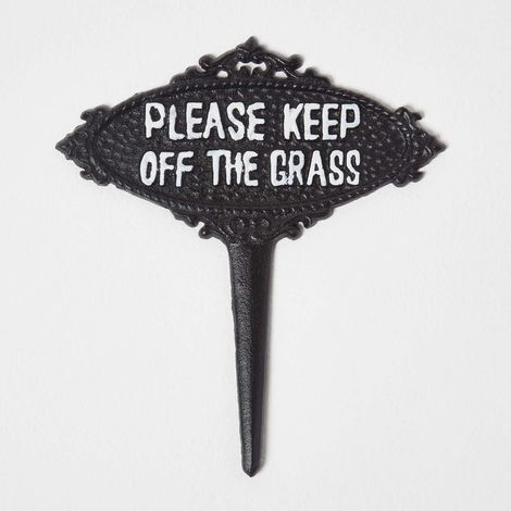HOMESCAPES Schild - Keep Off The Grass