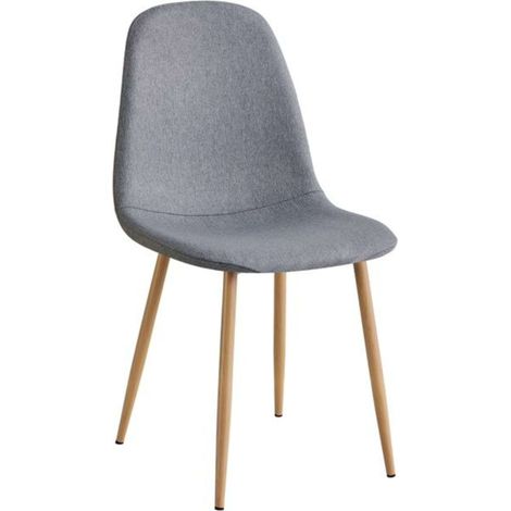 Pack 4 Sillas James Comedor Acero y Polipiel Asiento tapizado en poliéster Color Gris (1/5)
