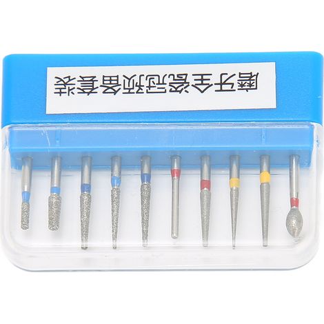 Lot de 10 fraises de polissage dentaire en acier inoxydable, fraises haute vitesse pour meulage et polissage dentaire, kit professionnel (1/5)