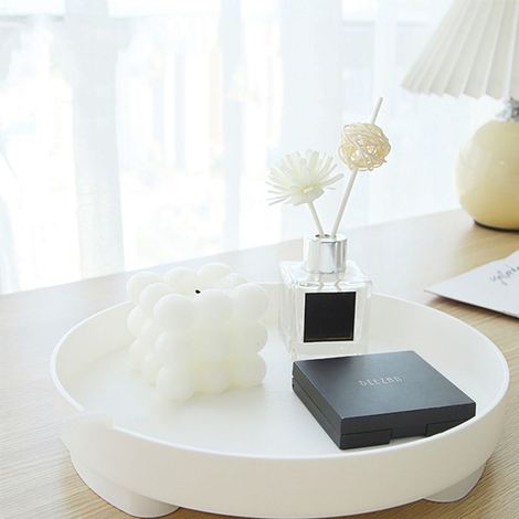 Plateau de rangement de bureau style nordique, texture raffinée, boîte de rangement élégante et tendance pour cosmétiques, idéale pour la maison ou le bureau, avec grande base en bois. (1/5)