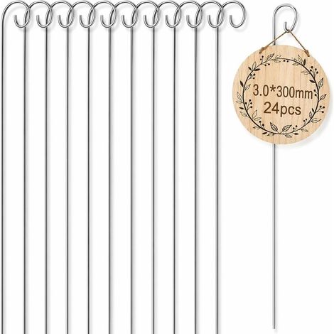 Lot de 24 Piquets Porte-Étiquettes en Métal Robuste pour Jardin Et Terrasse Crochets De Berger pour Suspension De Panneaux Plantes Accessoires De Jardin Extérieur (1/5)