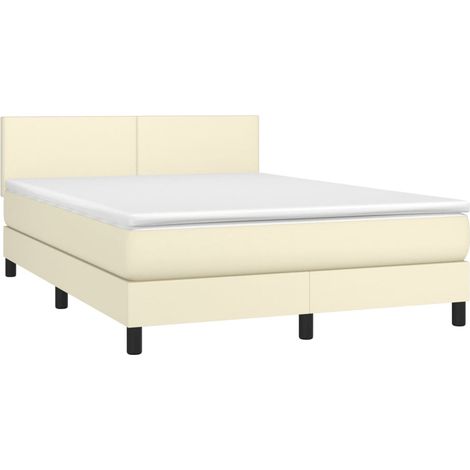 Giroletto a Molle con Materasso Crema 140x190 cm in Similpelle vidaXL (1/4)