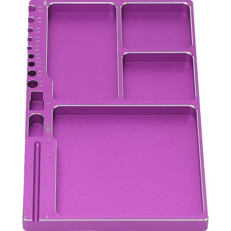 Plateau magnétique en aluminium pour vis, parfait pour modélisme RC et fixation de pièces, couleur violet. (1/5)