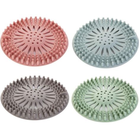 Grille de bonde de douche, crépine de baignoire (lot de 4, couleurs assorties) (1/5)