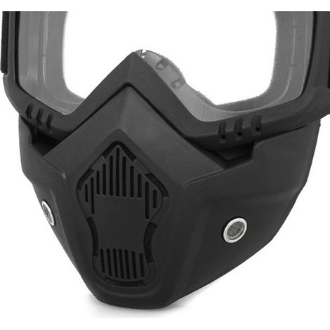 Lunettes de protection pour casque de moto avec visière et protection anti-vent pour la conduite en extérieur. Verres transparents. (1/2)